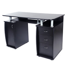 Load image into Gallery viewer, 15mm MDF Portable 1pc Door with 3pcs Drawers Computer Desk (A Box) Black