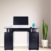 Load image into Gallery viewer, 15mm MDF Portable 1pc Door with 3pcs Drawers Computer Desk (A Box) Black