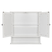 Load image into Gallery viewer, Double Door Mirror Indoor Bathroom Wall Mounted Cabinet Shelf White