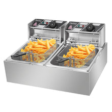 Load image into Gallery viewer, 【Replace the old encoding 26280116】EH82 5000W MAX 110V 12.7QT/12L Stainless Steel Double Cylinder Electric Fryer US Plug