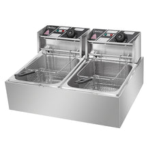 Load image into Gallery viewer, 【Replace the old encoding 26280116】EH82 5000W MAX 110V 12.7QT/12L Stainless Steel Double Cylinder Electric Fryer US Plug