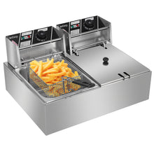 Load image into Gallery viewer, 【Replace the old encoding 26280116】EH82 5000W MAX 110V 12.7QT/12L Stainless Steel Double Cylinder Electric Fryer US Plug