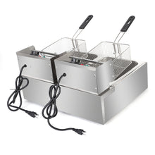 Load image into Gallery viewer, 【Replace the old encoding 26280116】EH82 5000W MAX 110V 12.7QT/12L Stainless Steel Double Cylinder Electric Fryer US Plug