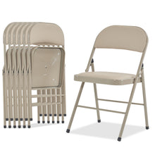Load image into Gallery viewer, 6pcs Elegant Foldable Iron & PVC Chairs for Convention & Exhibition Light Brown