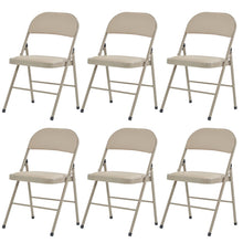 Load image into Gallery viewer, 6pcs Elegant Foldable Iron & PVC Chairs for Convention & Exhibition Light Brown