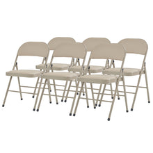 Load image into Gallery viewer, 6pcs Elegant Foldable Iron & PVC Chairs for Convention & Exhibition Light Brown
