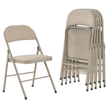 Load image into Gallery viewer, 6pcs Elegant Foldable Iron & PVC Chairs for Convention & Exhibition Light Brown