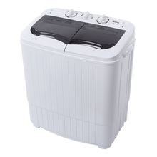 Load image into Gallery viewer, 【No logo model replacement 30189854】Compact Twin Tub with Built-in Drain Pump XPB35-ZK35 14.3(7.7 6.6)lbs Semi-automatic Gray Cover Washing Machine