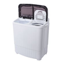Load image into Gallery viewer, 【No logo model replacement 30189854】Compact Twin Tub with Built-in Drain Pump XPB35-ZK35 14.3(7.7 6.6)lbs Semi-automatic Gray Cover Washing Machine