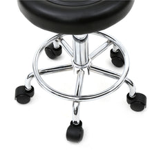 Load image into Gallery viewer, Round Shape Adjustable Salon Stool with Back and Line Black