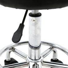 Load image into Gallery viewer, Round Shape Adjustable Salon Stool with Back and Line Black