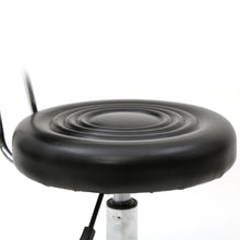 Load image into Gallery viewer, Round Shape Adjustable Salon Stool with Back and Line Black