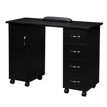 Load image into Gallery viewer, Double Edged Manicure Nail Table with Drawer Black