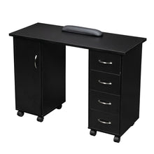 Load image into Gallery viewer, Double Edged Manicure Nail Table with Drawer Black