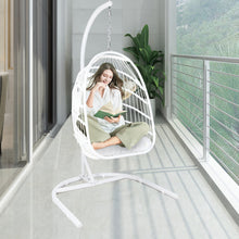 Load image into Gallery viewer, Hanging Egg Chair with Stand Indoor/Outdoor, Swinging Hammock Chair for Bedroom, Outside, Patio and Porch