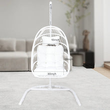 Load image into Gallery viewer, Hanging Egg Chair with Stand Indoor/Outdoor, Swinging Hammock Chair for Bedroom, Outside, Patio and Porch