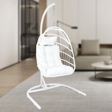 Load image into Gallery viewer, Hanging Egg Chair with Stand Indoor/Outdoor, Swinging Hammock Chair for Bedroom, Outside, Patio and Porch