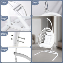Load image into Gallery viewer, Hanging Egg Chair with Stand Indoor/Outdoor, Swinging Hammock Chair for Bedroom, Outside, Patio and Porch