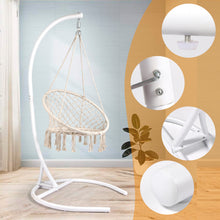 Load image into Gallery viewer, Hammock Chair Stand(Stand Only), White C Stand for Hanging Egg Chair/Swing Chair, Indoor/Outdoor Hanging Chair Stand Only, Heavy Duty 330Lbs Weight Capacity(FBA stock)