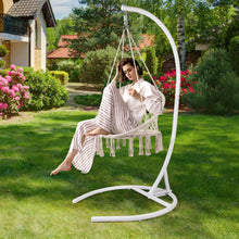 Load image into Gallery viewer, Hammock Chair Stand(Stand Only), White C Stand for Hanging Egg Chair/Swing Chair, Indoor/Outdoor Hanging Chair Stand Only, Heavy Duty 330Lbs Weight Capacity(FBA stock)