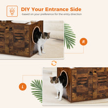 Load image into Gallery viewer, Cat Tree with Litter Box Enclosure, 50" Modern Cat Tree for Large with Cat Condo, Wooden Cat Furniture with Large Hammock and Top Perch, Complimentary cat litter box,Brown(Unable to ship on weekends)