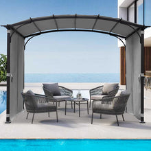Load image into Gallery viewer, Patio Pergola 9 x 11ft Arched Gazebo with Waterproof Sun Shade Shelter Awning Steel Frame Grape Gazebo for Garden Backyard -Grey