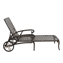 Load image into Gallery viewer, 【Replace 60810204】193*64.5*93cm Backrest Adjustable Courtyard Cast Aluminum Lying Bed Bronze