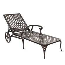 Load image into Gallery viewer, 【Replace 60810204】193*64.5*93cm Backrest Adjustable Courtyard Cast Aluminum Lying Bed Bronze