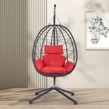 Load image into Gallery viewer, Egg Chair with Stand Indoor Outdoor Swing Chair Patio Wicker Hanging Egg Chair Hanging Basket Chair Hammock Chair with Stand for Bedroom Living Room Balcony