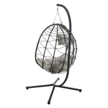 Load image into Gallery viewer, Egg Chair with Stand Indoor Outdoor Swing Chair Patio Wicker Hanging Egg Chair Hanging Basket Chair with Stand for Bedroom Living Room Balcony