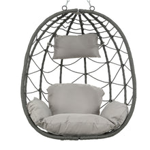 Load image into Gallery viewer, Egg Chair with Stand Indoor Outdoor Swing Chair Patio Wicker Hanging Egg Chair Hanging Basket Chair with Stand for Bedroom Living Room Balcony