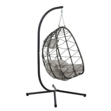Load image into Gallery viewer, Egg Chair with Stand Indoor Outdoor Swing Chair Patio Wicker Hanging Egg Chair Hanging Basket Chair with Stand for Bedroom Living Room Balcony