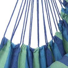 Load image into Gallery viewer, Distinctive Cotton Canvas Hanging Rope Chair with Pillows Blue