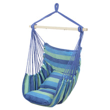Load image into Gallery viewer, Distinctive Cotton Canvas Hanging Rope Chair with Pillows Blue