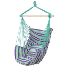 Load image into Gallery viewer, Distinctive Cotton Canvas Hanging Rope Chair with Pillows Green