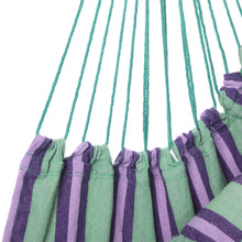 Load image into Gallery viewer, Distinctive Cotton Canvas Hanging Rope Chair with Pillows Green