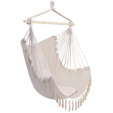Load image into Gallery viewer, Pillow Tassel Hanging Chair Beige