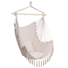 Load image into Gallery viewer, Pillow Tassel Hanging Chair Beige