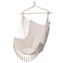 Load image into Gallery viewer, Pillow Tassel Hanging Chair Beige