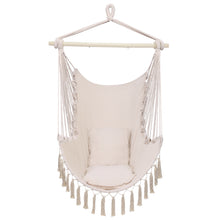 Load image into Gallery viewer, Pillow Tassel Hanging Chair Beige