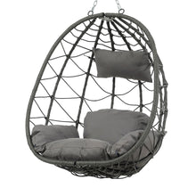 Load image into Gallery viewer, Egg Chair with Stand Indoor Outdoor Swing Chair Patio Wicker Hanging Egg Chair Hanging Basket Chair with Stand for Bedroom Living Room Balcony