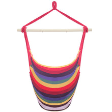 Load image into Gallery viewer, Distinctive Cotton Canvas Hanging Rope Chair with Pillows Rainbow