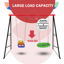 Load image into Gallery viewer, Swing Stand Frame,Swing Set Frame for Both Kids and Adults,500 Lbs Heavy-Duty Metal A-Frame Backyard Swing for Indoor Outdoor,Red(Frame Only)