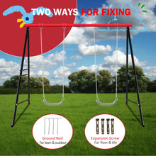 Load image into Gallery viewer, Swing Stand Frame,Swing Set Frame for Both Kids and Adults,500 Lbs Heavy-Duty Metal A-Frame Backyard Swing for Indoor Outdoor,Red(Frame Only)