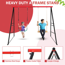 Load image into Gallery viewer, Swing Stand Frame,Swing Set Frame for Both Kids and Adults,500 Lbs Heavy-Duty Metal A-Frame Backyard Swing for Indoor Outdoor,Red(Frame Only)