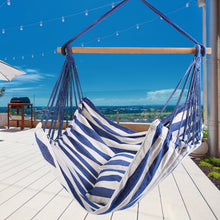 Load image into Gallery viewer, Hammock Hanging Chair Canvas Porch Patio Swing Seat Portable Camping Rope Seat Wooden Stick Hammock Chair with 2 Pillows 265LBS Load-bearing