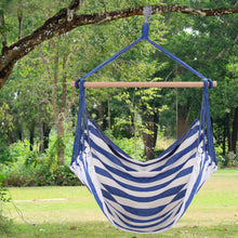 Load image into Gallery viewer, Hammock Hanging Chair Canvas Porch Patio Swing Seat Portable Camping Rope Seat Wooden Stick Hammock Chair with 2 Pillows 265LBS Load-bearing