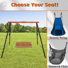 Load image into Gallery viewer, Swing Sets for Backyard, Outdoor Porch Swing Frame, Hammock Chair Stand Only, Max Load 550Lbs A-Frame Swing Stand, Swing Set for Patio, Playground, Park, Swing not Include