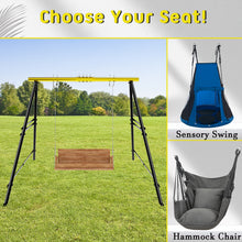 Load image into Gallery viewer, Swing Sets for Backyard, Outdoor Porch Swing Frame, Hammock Chair Stand Only, Max Load 550Lbs A-Frame Swing Stand, Swing Set for Patio, Playground, Park, Swing not Include