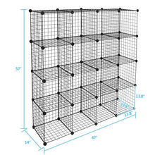Load image into Gallery viewer, 16-Cube Organizer Cube Storage Storage Shelves Wire Cube Storage Origami Shelves Metal Grid Multifunction Shelving Unit Modular Cubbies Organizer Bookcase